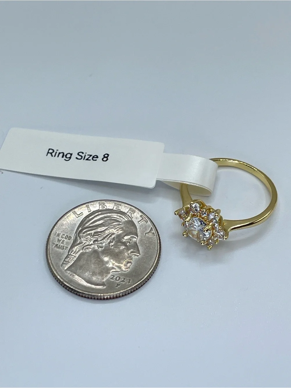 Swarovski Crystal Elements White Swarovski Elements Floral Halo Ring Size 8